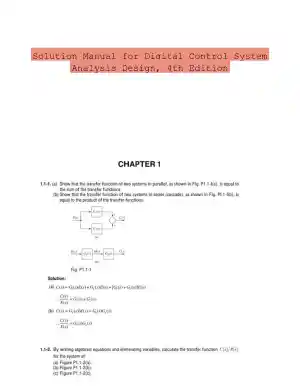 Solution Manual for Digital Control System Analysis Design, 4th Edition