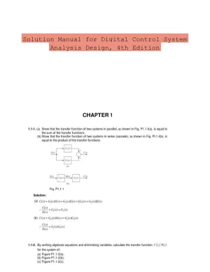 Solution Manual for Digital Control System Analysis Design, 4th Edition