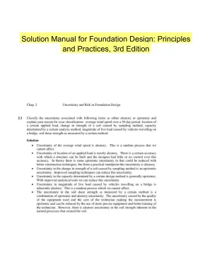 Solution Manual for Foundation Design: Principles and Practices, 3rd Edition