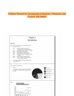 Solution Manual for Introduction to Robotics: Mechanics and Control, 4th Edition