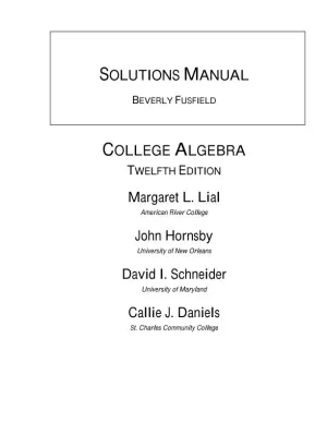 Solution Manual for College Algebra, 12th Edition