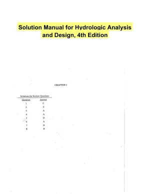 Solution Manual for Hydrologic Analysis and Design, 4th Edition