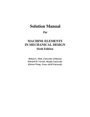 Solution Manual for Machine Elements in Mechanical Design, 6th Edition