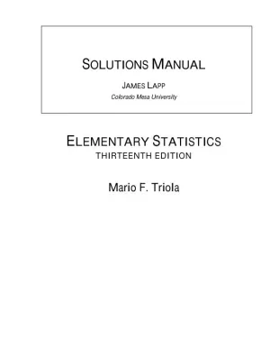 Solution Manual for Elementary Statistics, 13th Edition