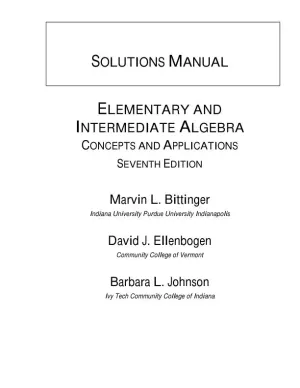 Solution Manual for Elementary and Intermediate Algebra Concepts and Applications, 7th Edition