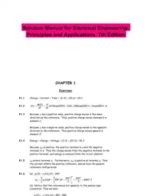 Solution Manual for Electrical Engineering: Principles and Applications, 7th Edition
