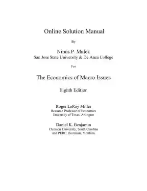Solution Manual for Economics of Macro Issues, 8th Edition