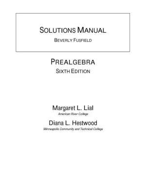 Solution Manual for Prealgebra, 6th Edition