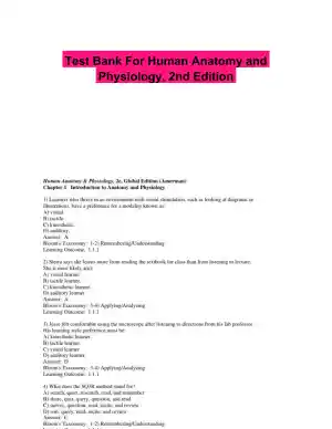 Test Bank For Human Anatomy and Physiology, 2nd Edition