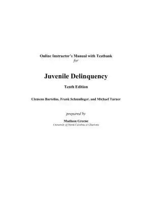 Test Bank for Juvenile Delinquency, 10th Edition