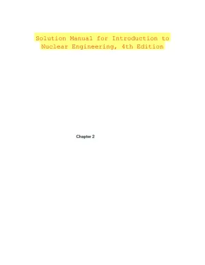 Solution Manual for Introduction to Nuclear Engineering, 4th Edition