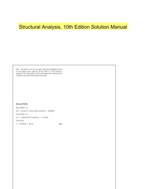 Structural Analysis, 10th Edition Solution Manual