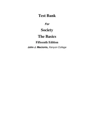 Test Bank for Society: The Basics, 15th Edition