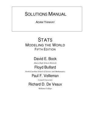 Stats: Modeling the World, 5th Edition Solution Manual