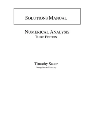 Solution Manual for Numerical Analysis, 3rd Edition