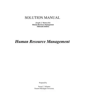 Human Resource Management, 15th Edition Solution Manual