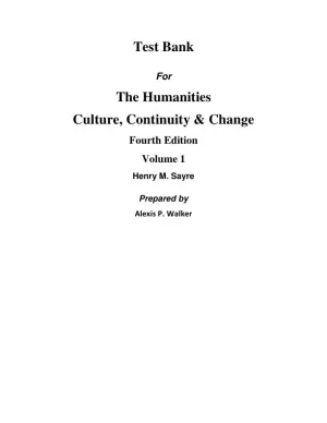 Test Bank for The Humanities, Volume 1, 4th Edition