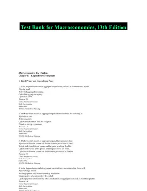 Test Bank for Macroeconomics, 13th Edition
