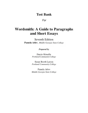 Test Bank for Wordsmith: A Guide to Paragraphs & Short Essays, 7th Edition