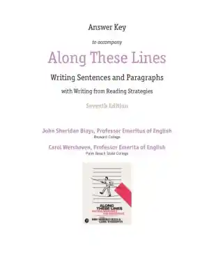Solution Manual for Along These Lines: Writing Sentences and Paragraphs, 7th Edition