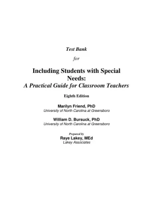 Test Bank for Including Students with Special Needs: A Practical Guide for Classroom Teachers, 8th Edition