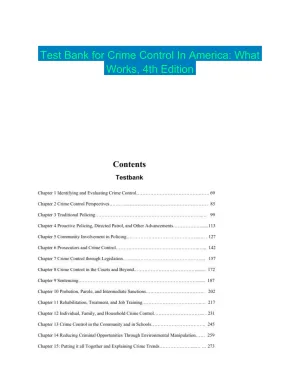 Test Bank for Crime Control In America: What Works, 4th Edition