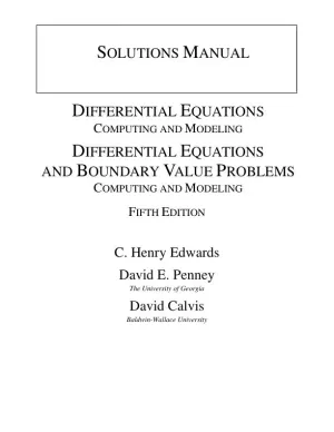 Solution Manual for Differential Equations: Computing and Modeling (Tech Update), 5th Edition