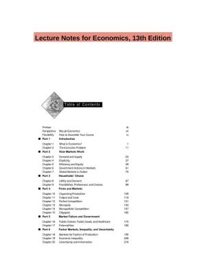Lecture Notes for Economics, 13th Edition