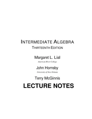 Revision Notes for Intermediate Algebra, 13th Edition