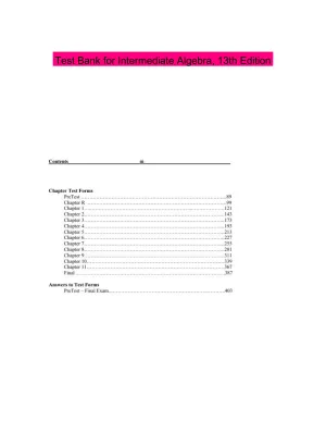 Test Bank for Intermediate Algebra, 13th Edition