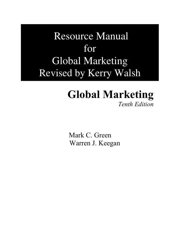 Solution Manual for Global Marketing, 10th Edition