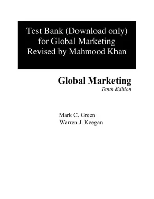 Test Bank for Global Marketing   , 10th Edition