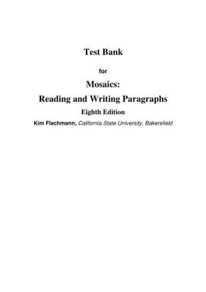 Test Bank for Mosaics: Reading and Writing Paragraphs, 8th Edition