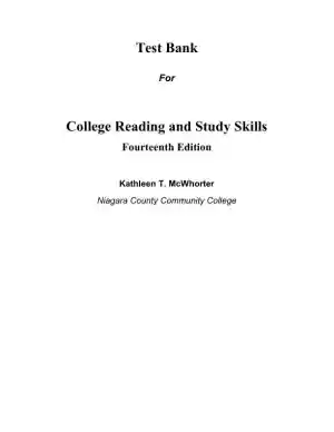 Test Bank for College Reading and Study Skills, 14th Edition