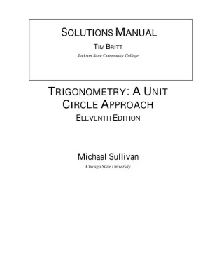 Solution Manual for Trigonometry, 11th Edition