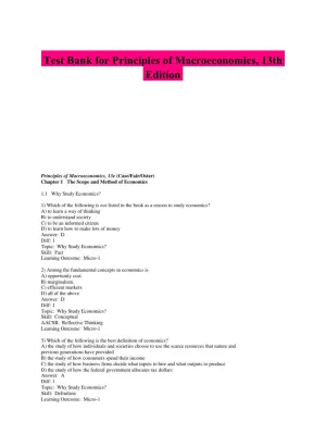 Test Bank for Principles of Macroeconomics, 13th Edition