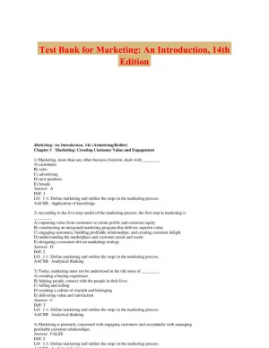 Test Bank for Marketing: An Introduction, 14th Edition