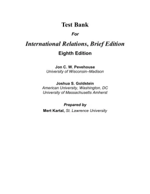 Test Bank for International Relations, Brief Edition, 8th Edition
