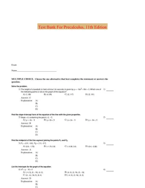 Test Bank For Precalculus, 11th Edition