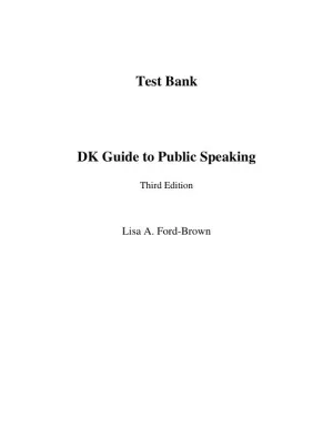 Test Bank for DK Guide to Public Speaking, 3rd Edition