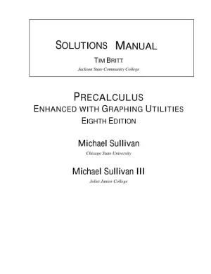 Solution Manual for Precalculus Enhanced with Graphing Utilities, 8th Edition