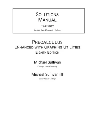 Solution Manual for Precalculus Enhanced with Graphing Utilities, MyLab Math, 8th Edition