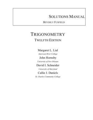 Solution Manual for Trigonometry, 12th Edition