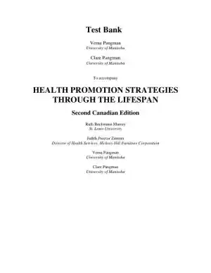 Health Promotion Strategies Through The Lifespan, Second Canadian Edition Test Bank