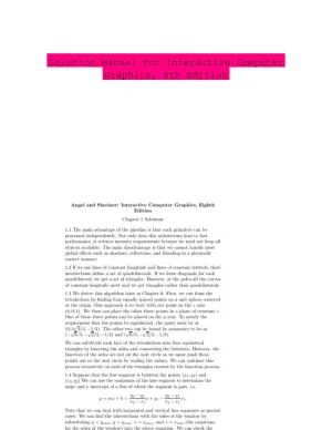 Solution Manual for Interactive Computer Graphics, 8th Edition