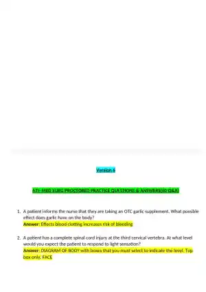 2021 HESI PN Medical surigical Proctored Exam Versions 6 With Answers (61 Solved Questions)