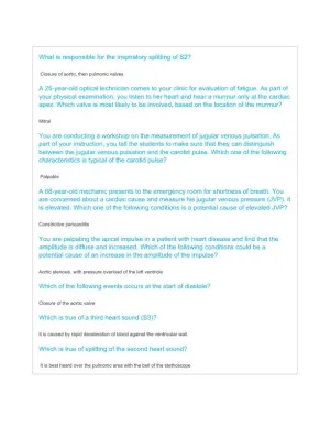 2020 NSG6020 South University Cardiac Study Guide With Answers (26 Solved Questions)