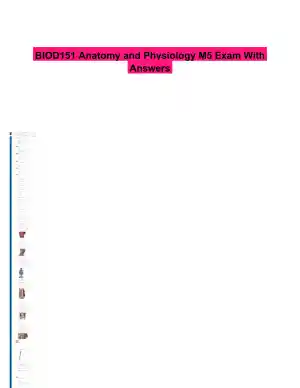 BIOD151 Anatomy and Physiology M5 Exam With Answers (39 Solved Questions)