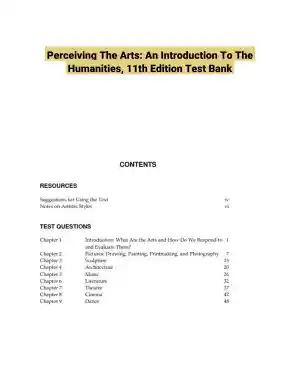Perceiving The Arts: An Introduction To The Humanities, 11th Edition Test Bank