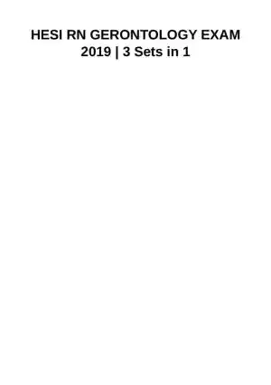 2019 HESI RN Gerontology Exam 3 Set in 1 With Answers (68 Solved Questions)